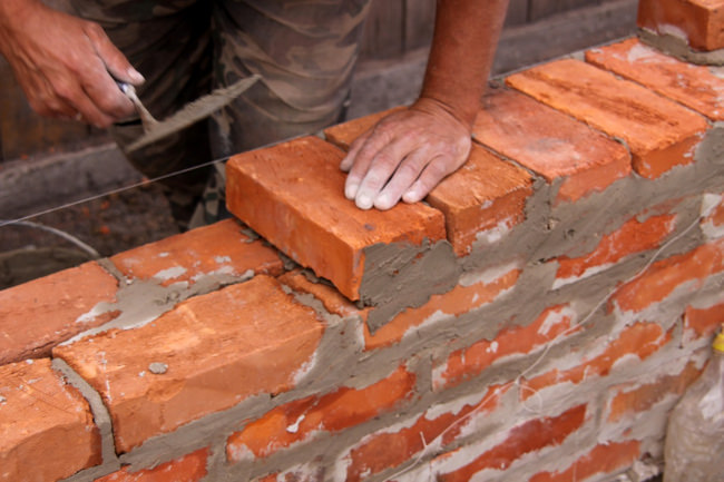 laying brick