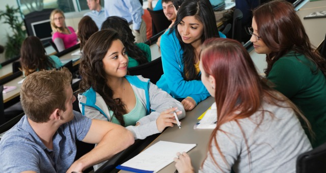 students communicating