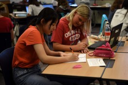 students work together